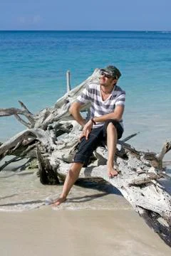 Man in vacation Stock Photos