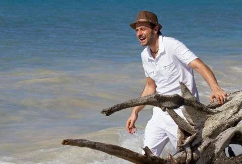 Man in vacation 스톡 사진