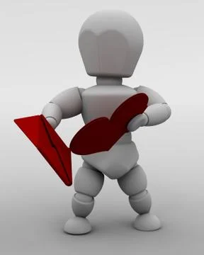 Man with valentines card Stock-Illustration
