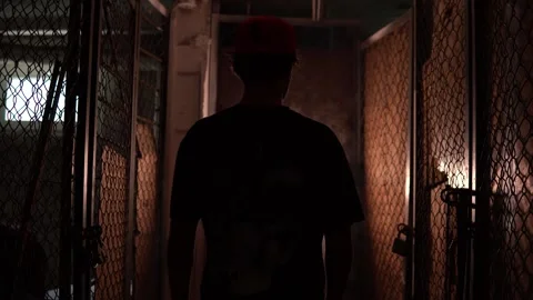 Man vaping in dark scenery Video stock 249808305