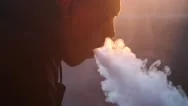 Man Vaping Enjoying An Electronic Cigarette Stock Footage