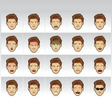 Man With Various Expressions Collection イラスト素材