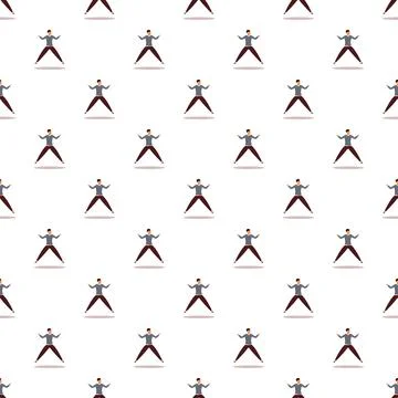 Man vector characters jumping seamless pattern background Ilustración de archivo