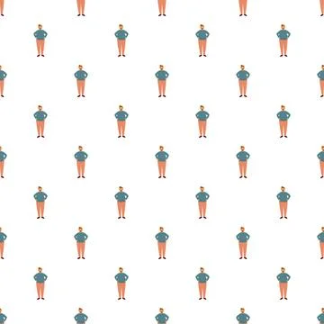 Man vector illustration seamless pattern on white background 库存插图
