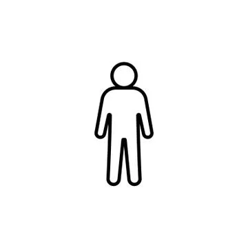 Man - vector line icon black on white background Stock Illustration