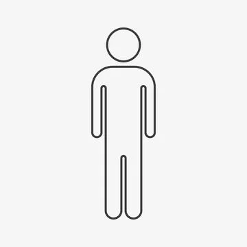 Man vector line icon isolated on white background Stock Illustration