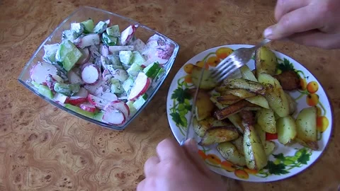 The man is a vegetarian. Dinner Stock Footage 106352790