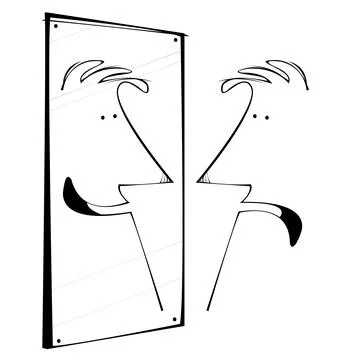 Man version of himself in the mirror Stock Illustration