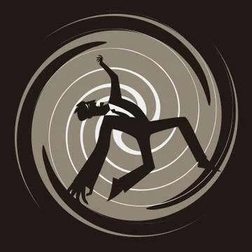 Man vertigo falling retro design Stock Illustration