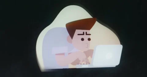 Man is very engaged working on a task at computer Stock-Footage 313492863