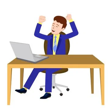 The man is very happy Stock Illustration