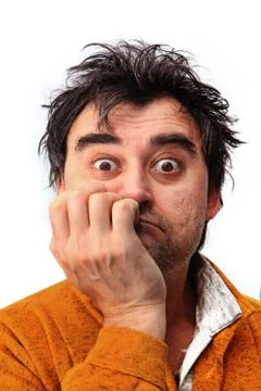 Man is very surprised Stock Photos