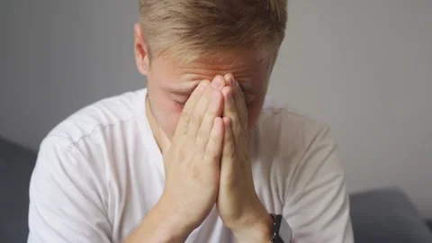 The man is very upset. Stock Footage 221262013