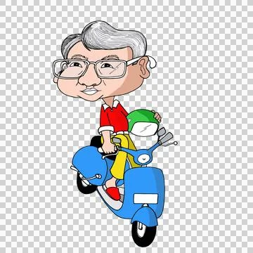 Man on vespa  Stock Illustration