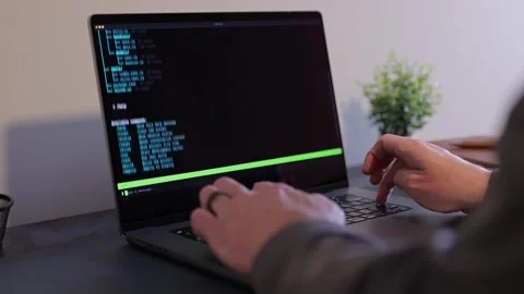 Man Vibe Codes From LLM CLI AI Software 스톡 동영상 332083713