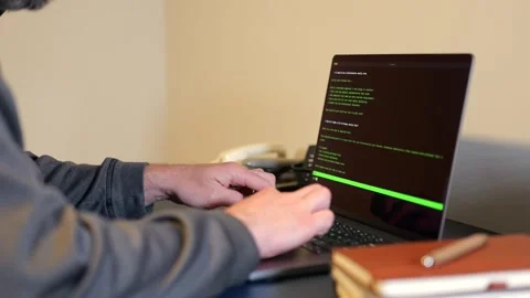 Man Vibe Codes From LLM CLI AI Software 스톡 동영상 332083717