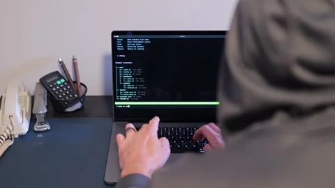 Man Vibe Codes From LLM CLI AI Software 스톡 동영상 332083719