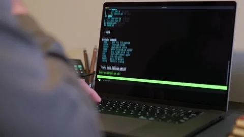 Man Vibe Codes From LLM CLI AI Software 스톡 동영상 332083720