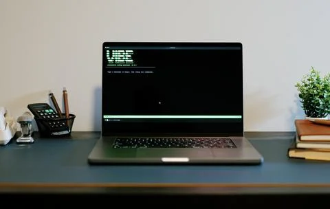 Man Vibe Codes From LLM CLI AI Software Foto stock