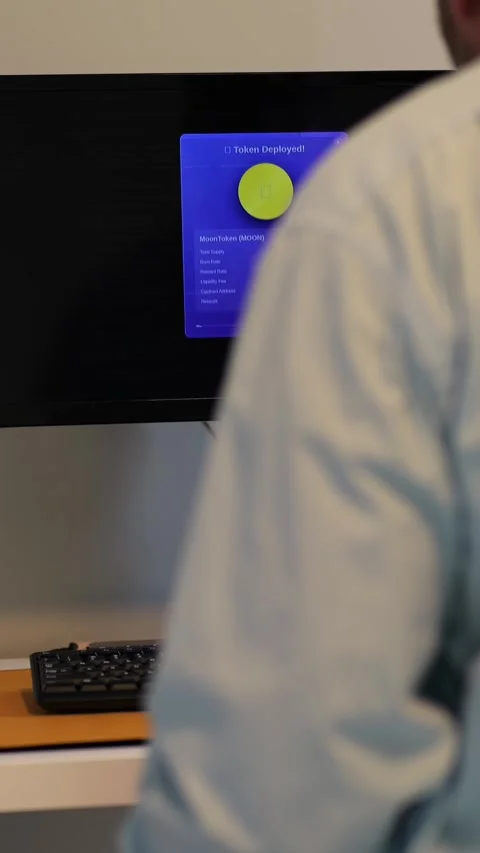 Man Vibe Coding Crypto Coin with AI LLM Tools Stock Footage 322691658