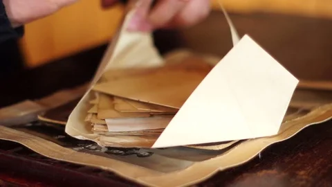 Man viewing ancient documents Video stock 75582457