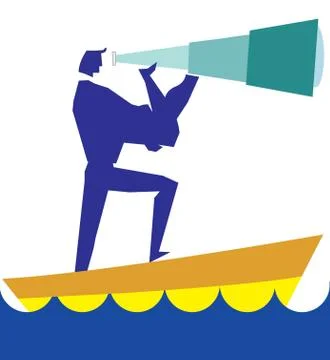 Man viewing through telescope Illustrazione stock