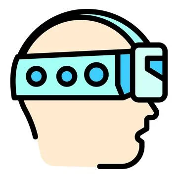 Man virtual glasses icon vector flat Stock Illustration