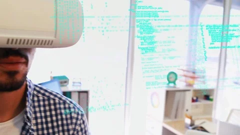Man in virtual goggles Stock Footage 107675215