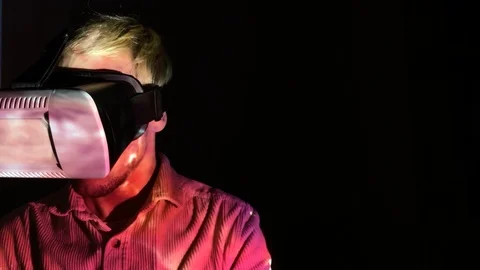 Man Virtual Reality Console Headset Play 3D Gaming Innovation Internet Stock Footage 101832875