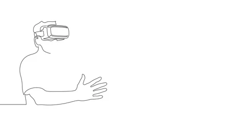 Man in virtual reality glasses. Augmented reality. Stock Footage 245203377