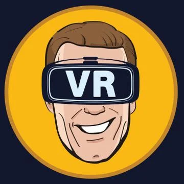 Man with Virtual reality glasses icon Stock Illustration