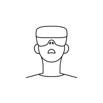 Man in virtual reality glasses icon vector Illustrazione stock