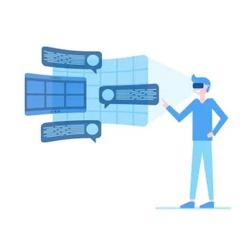 Man in virtual reality glasses Stock Illustration