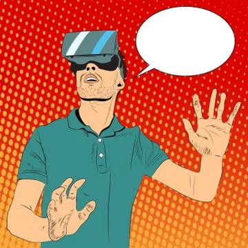 Man with virtual reality glasses Stock-Illustration
