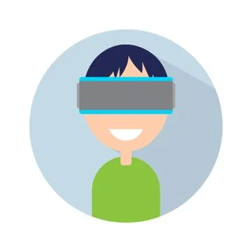 Man with virtual reality headset on your head. Stock Illustration