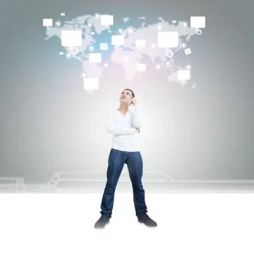 Man In Virtual Reality Stock Illustration