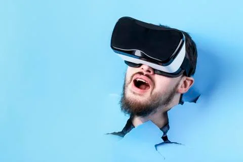 Man into virtual reality Stock Photos