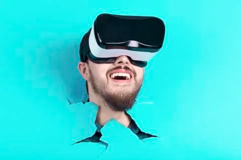 Man into virtual reality Stock Photos
