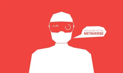 Man with virtual reality VR goggle playing AR augmented reality game and Stock Illustration