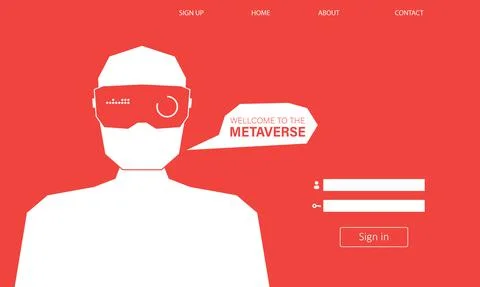 Man with virtual reality VR goggle playing AR augmented reality game and Stockillustratie