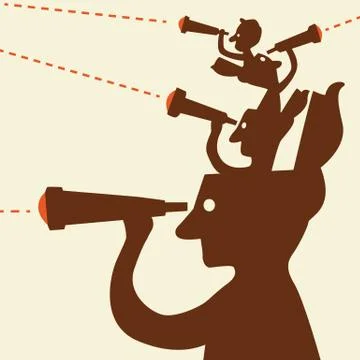 Man with vision Stock Illustration