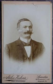 Man visit format Carte de Visite photograph fixed on cardboard in the format Stock Illustration