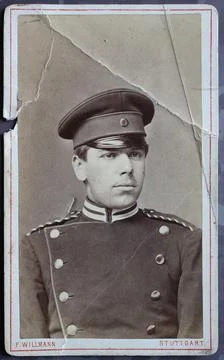Man visit format Carte de Visite photograph fixed on cardboard in the format Stock Illustration