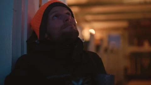 Man Visiting Iceland's Iconic Black Church Video stock 308018313