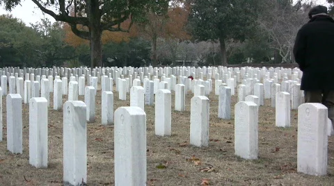 Man Visits The Cemetery Stock Footage 668765