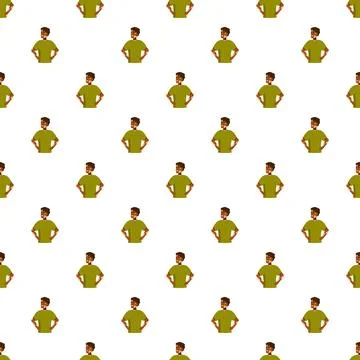 Man with vitiligo skin condition pattern seamless background Stock Illustration