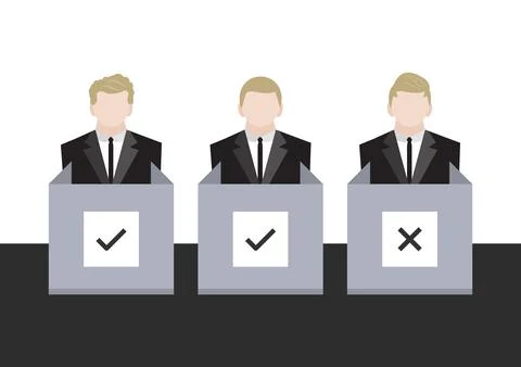 Man voter at polling station vector  Stock Illustration