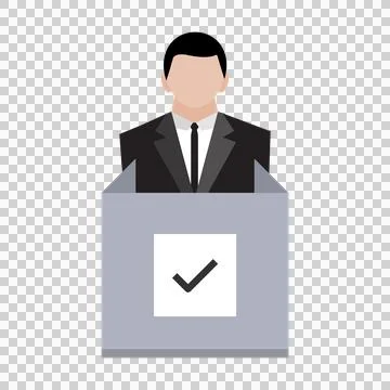 Man voter with right mark at polling station ep03 Stock Illustration