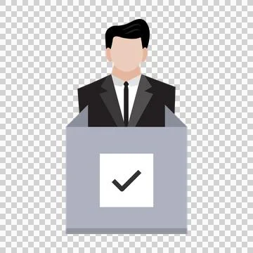 Man voter with right mark at polling station ep04 イラスト素材