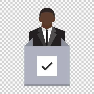 Man voter with right mark at polling station ep06 Stock Illustration
